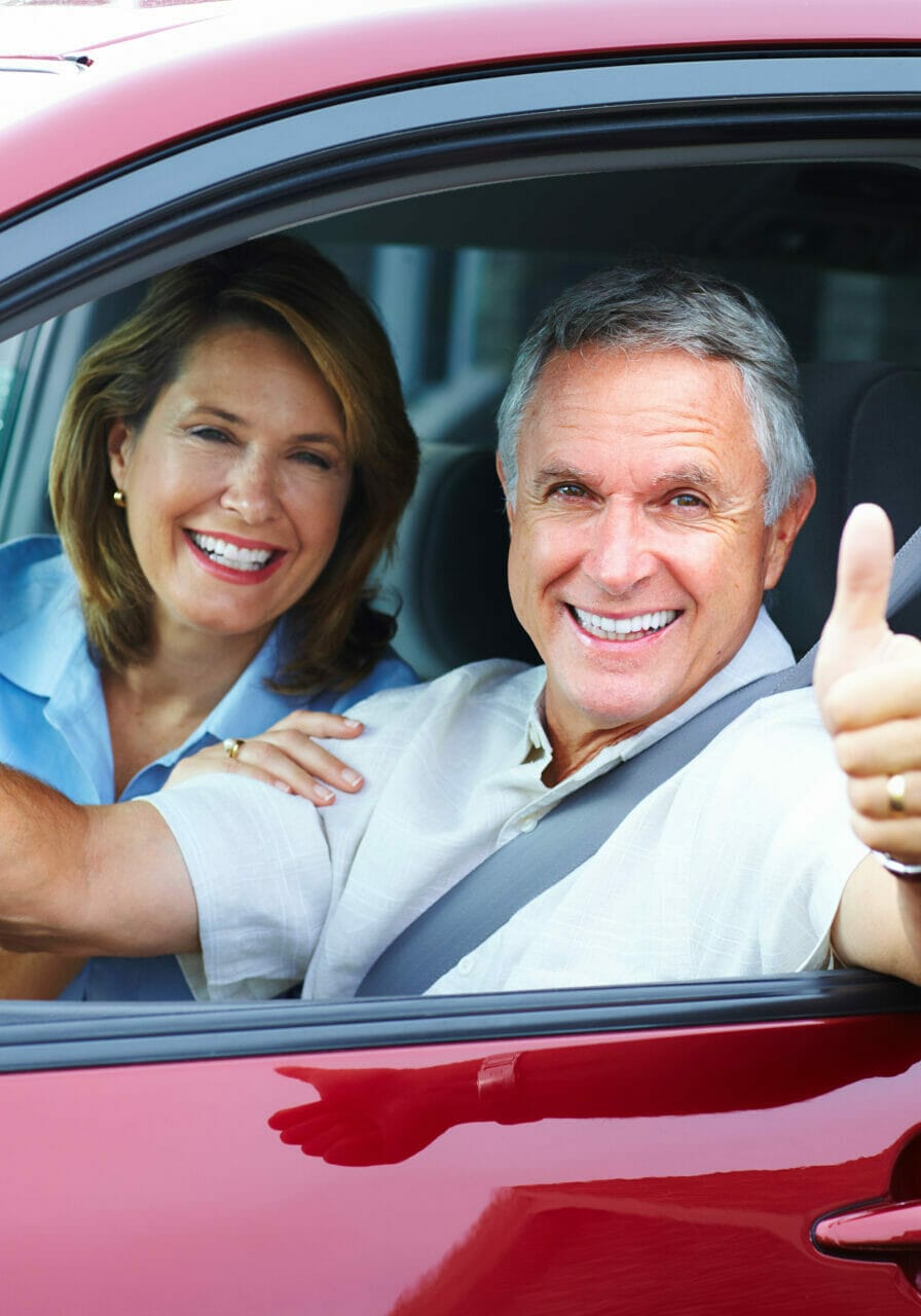 Smiling,Happy,Senior,Couple,In,The,Car